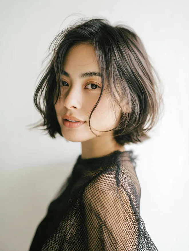 ショートボブ ヘアスタイル AI画像サンプル