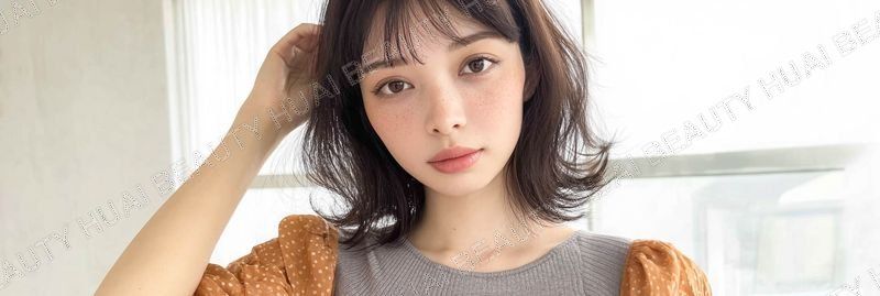 ダークブラウンのナチュラルショートボブ - ヘッダー