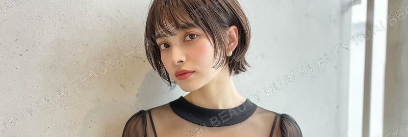 ダークブラウンのショートボブ - ヘッダー