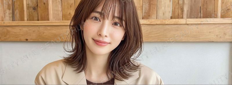 モカブラウンのくびれヘアセミロング - 大人カジュアル系