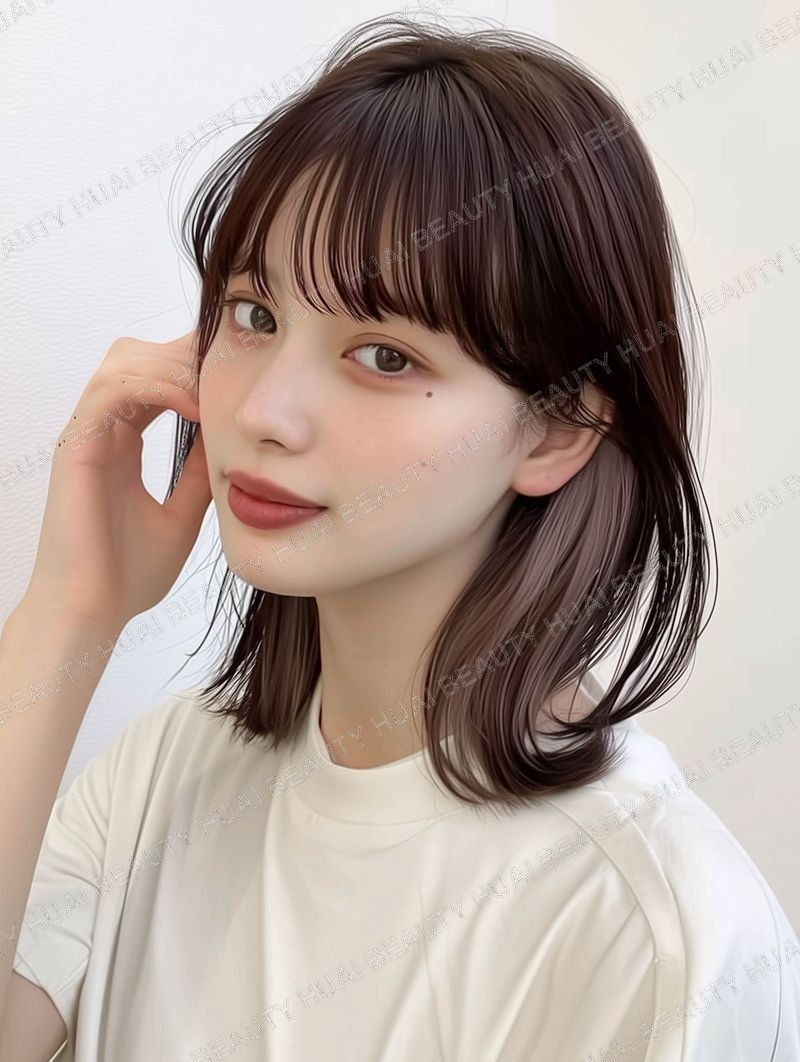 ココアブラウンの耳かけボブ - ボブ