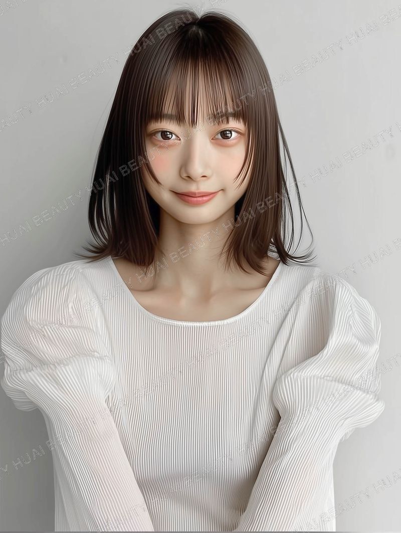 ダークブラウンの顔まわりレイヤーボブ - ボブ