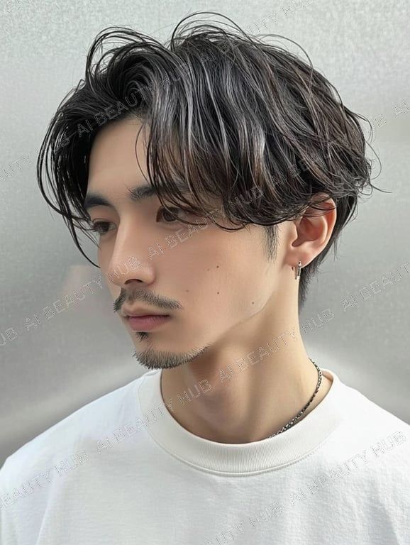 アッシュブラックハンサムショート - メンズ