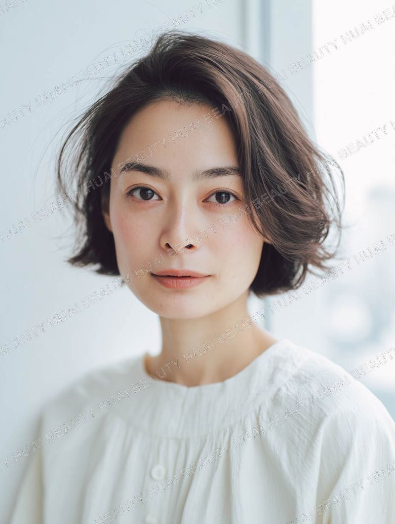 ダークブラウンの丸みショートショートボブ - 大人カジュアル系