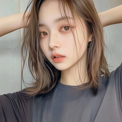 ミディアムのヘアスタイル